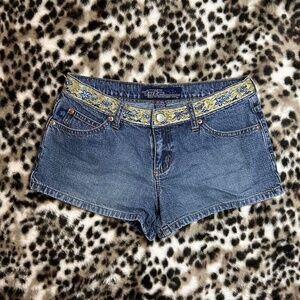 y2k embroidered mini shorts